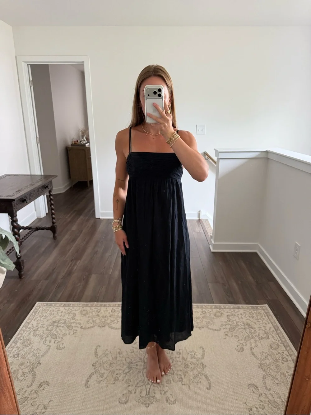 Abercrombie & Fitch Black Spaghetti-Strap Maxi Dress